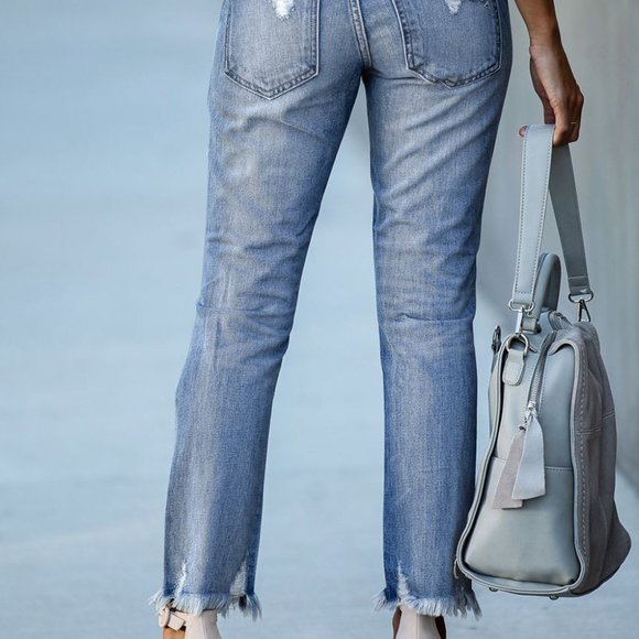 💜 New Print Patch Distressed Jeans - Picture 4 of 6